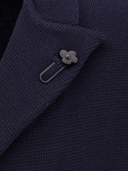 Virgin wool blazer with iconic brooch thumbnail