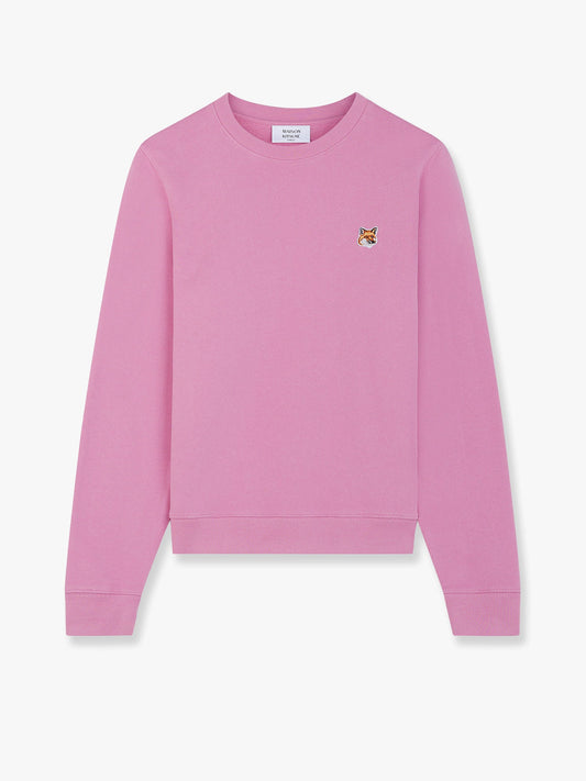 Cotton sweatshirt with iconic embroidered logo on the front