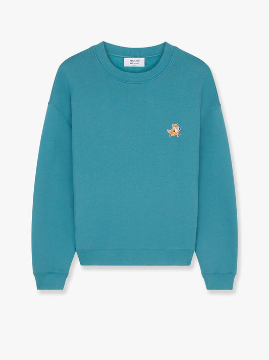 Cotton sweatshirt with iconic embroidered logo on the front
