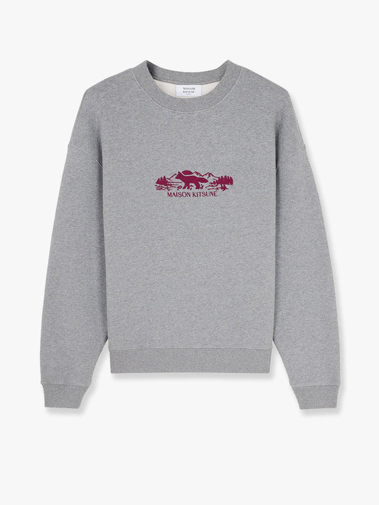Cotton sweatshirt with embroidered logo on the front
