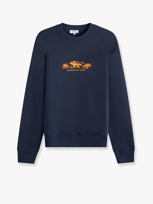 Cotton sweatshirt with embroidered logo on the front