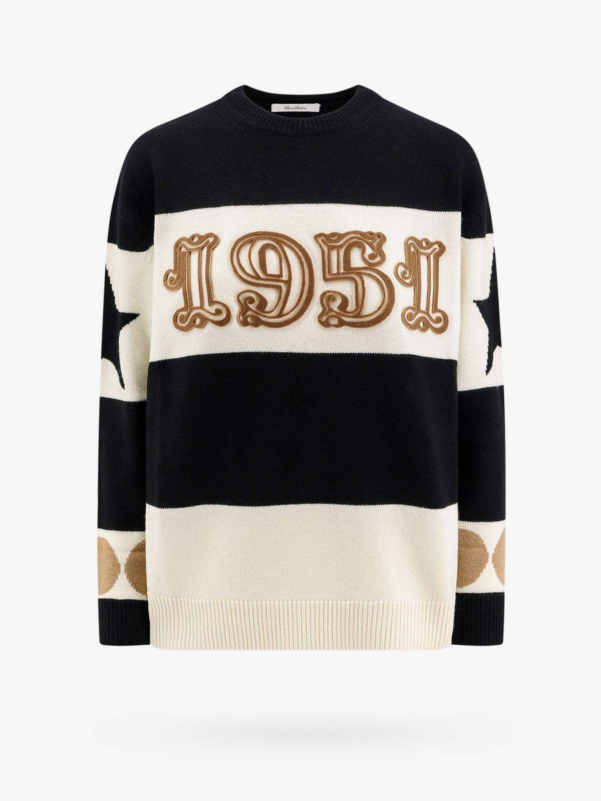 Wool cashmere sweater flocked 1951 motif