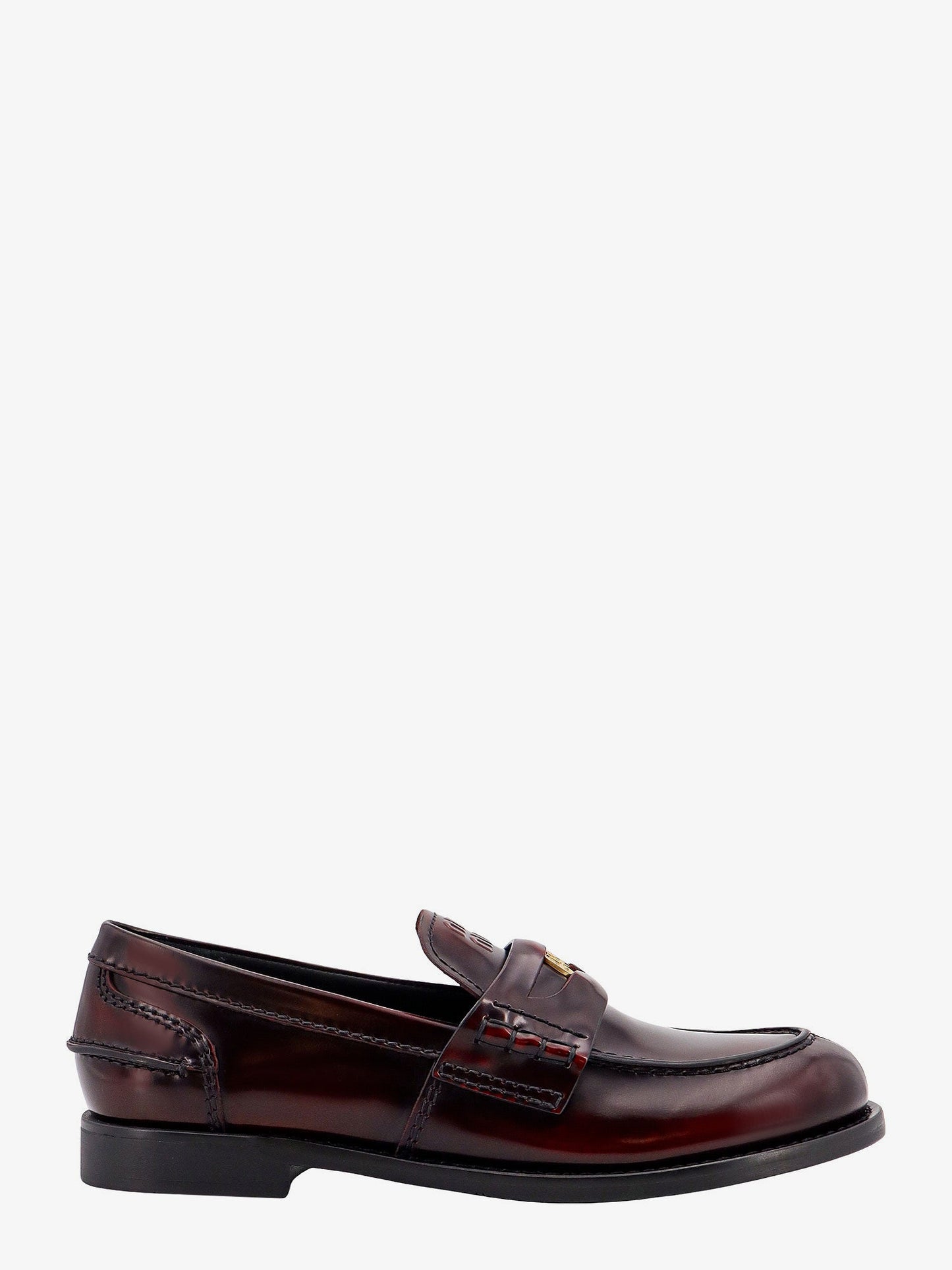 Leather loafer with metal penny