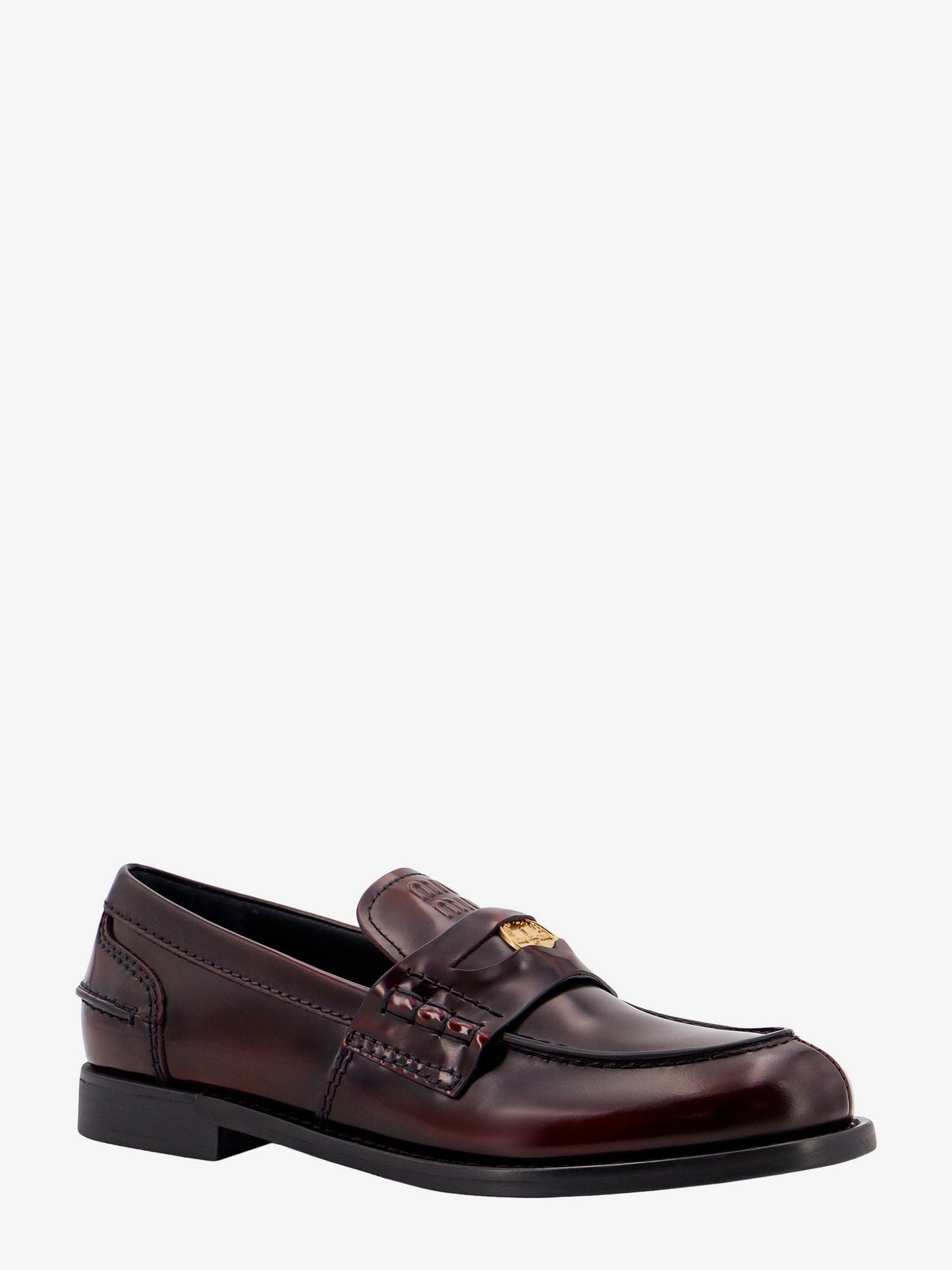 Leather loafer with metal penny