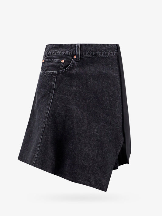 Wool skirt with wool insert