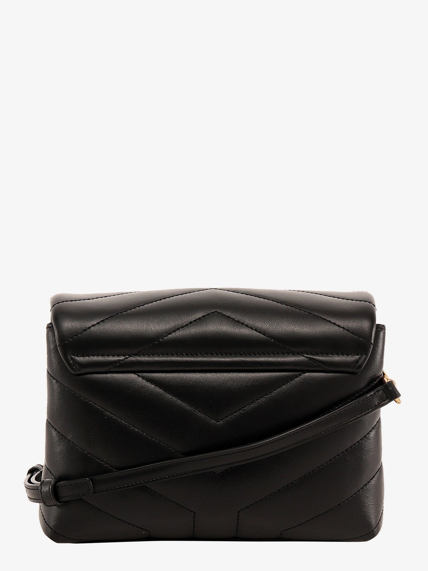 Matelassé leather shoulder bag with frontal monogram