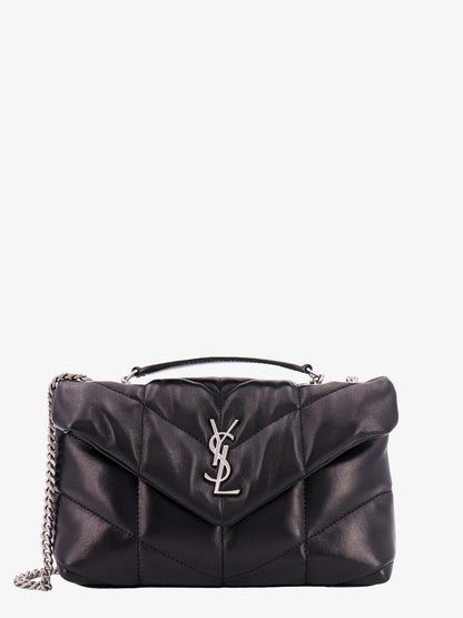 Matelassé leather shoulder bag with frontal monogram thumbnail