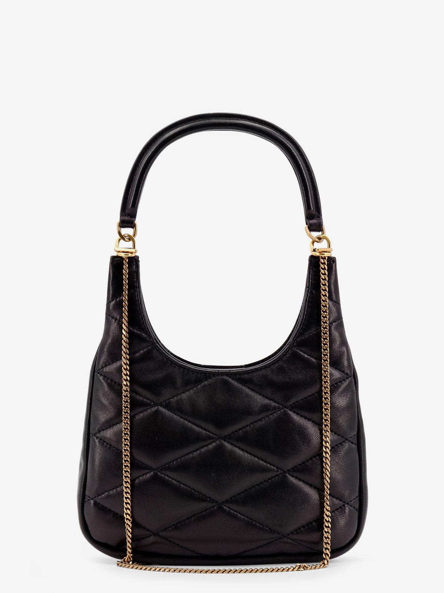 Matelassé leather shoulder bag with frontal monogram
