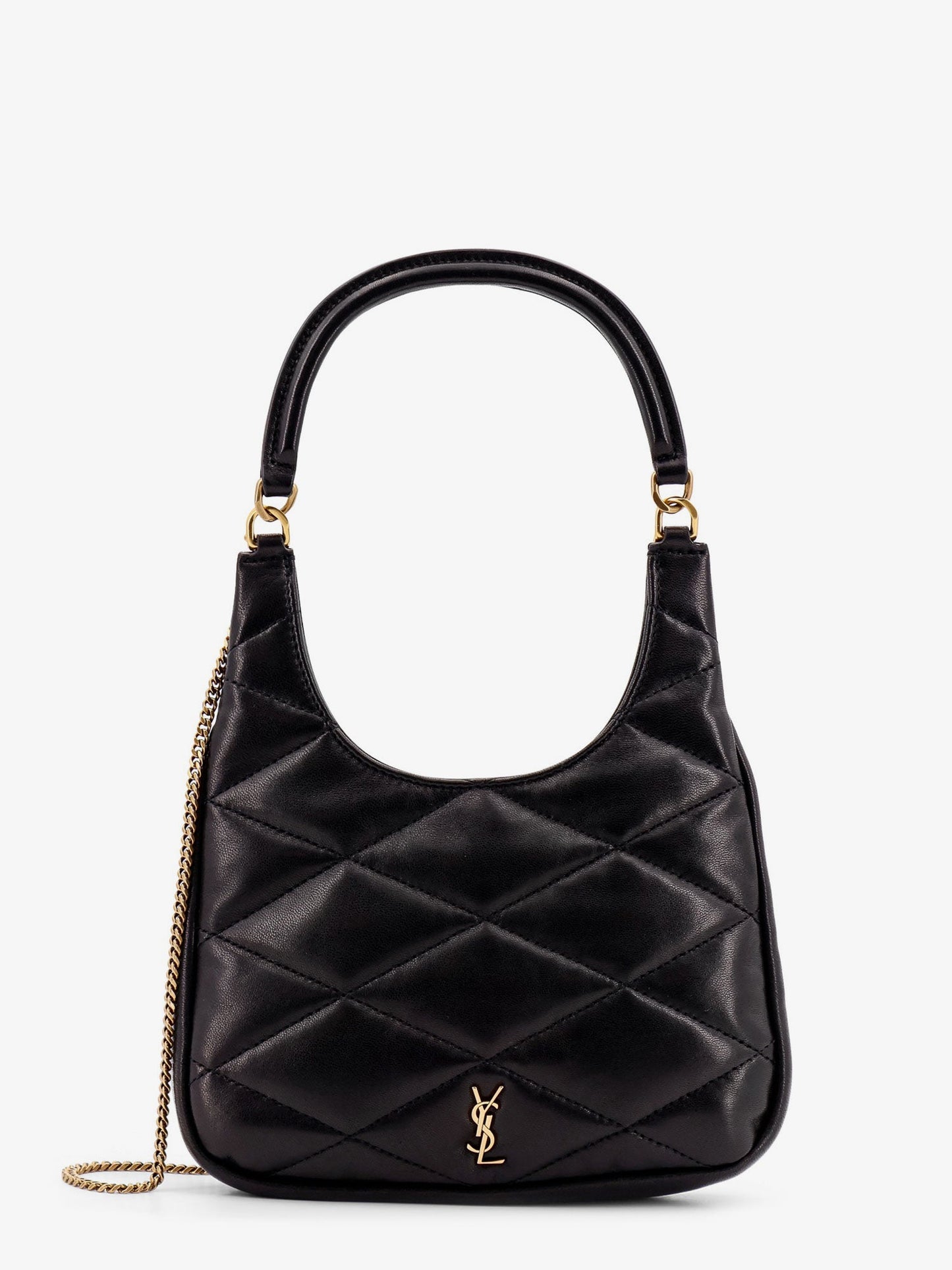 Matelassé leather shoulder bag with frontal monogram