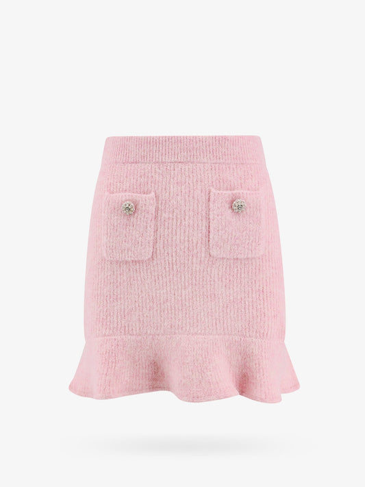 Alpaca blend skirt with jewel buttons