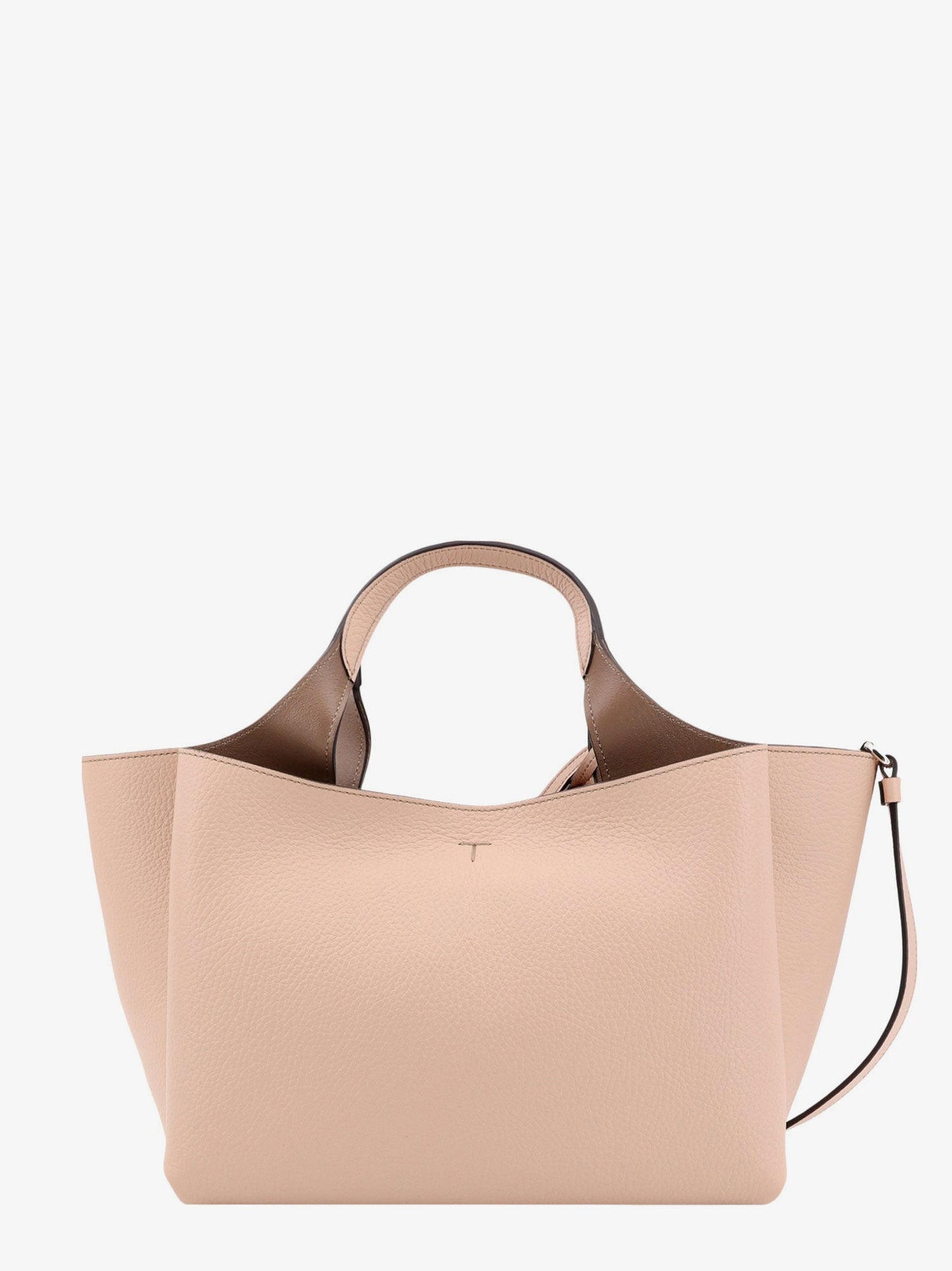 Leather handbag with t timeless detail