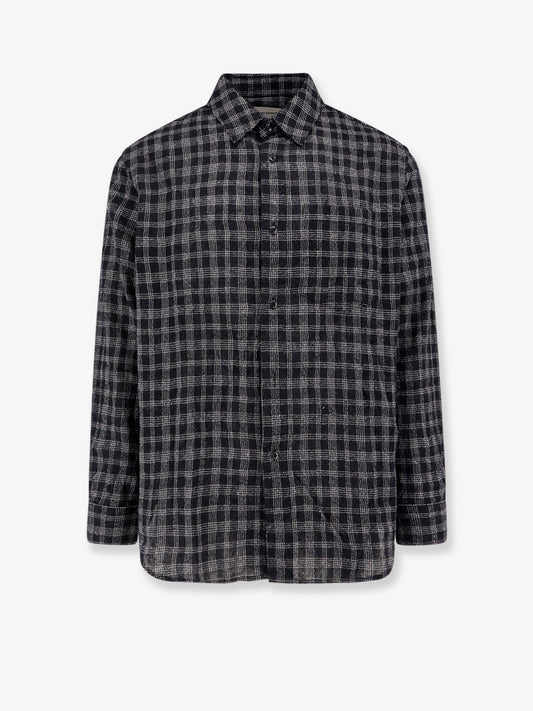 Wool blend shirt with check motif
