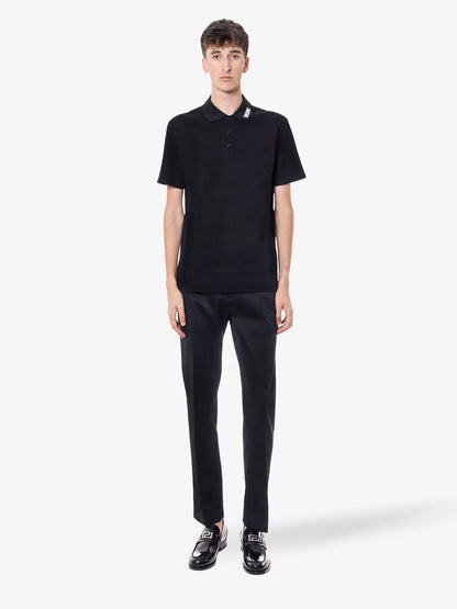 Cotton shirt polo with logoed label thumbnail