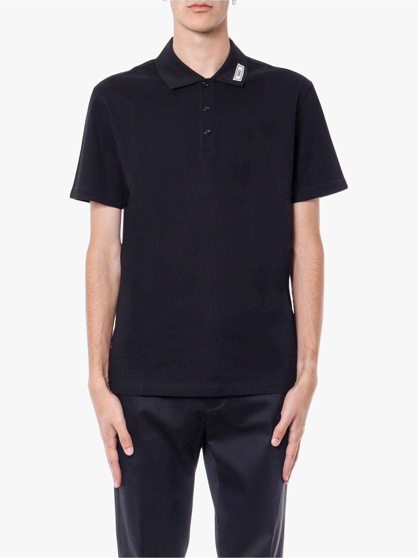 Cotton shirt polo with logoed label