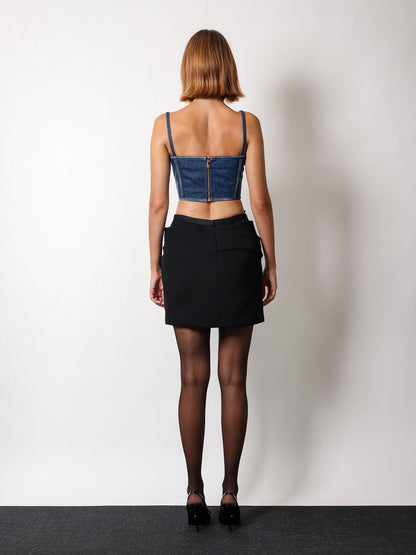 Responsible  wool mini skirt with medusa detail thumbnail