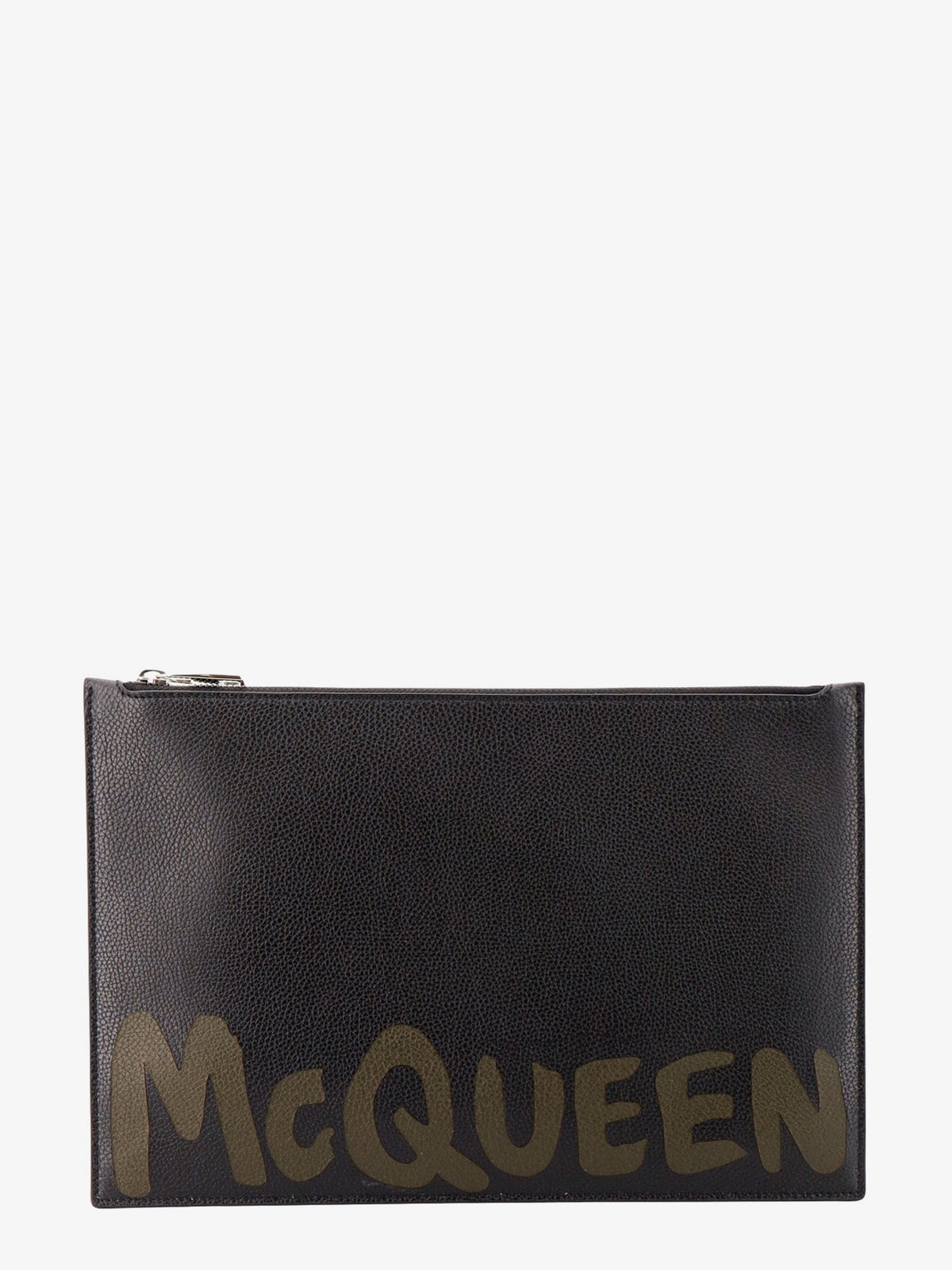 Leather clutch graffiti logo