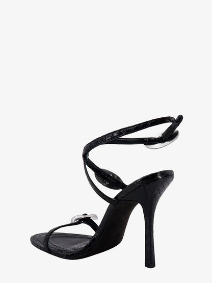 Leather sandals with croco print thumbnail