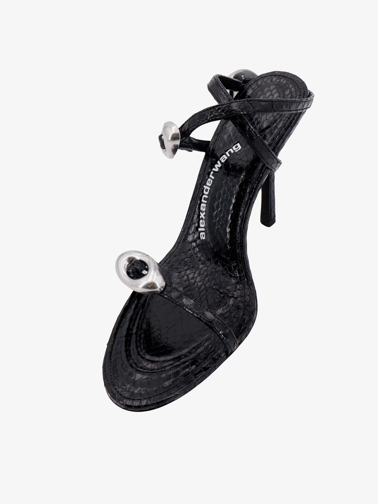 Leather sandals with croco print