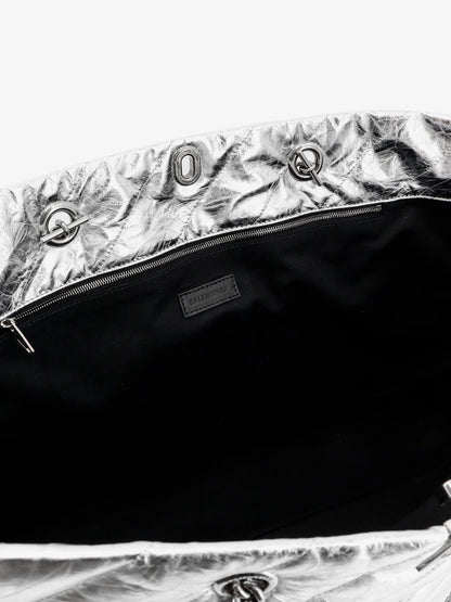 Quilted leather shoulder bag with frontal monogram thumbnail