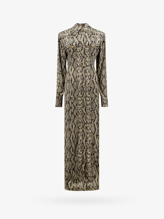 Viscose chemisier dress with python print