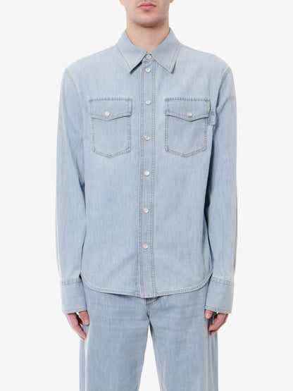 Denim shirt with mother-of-pearl buttons thumbnail