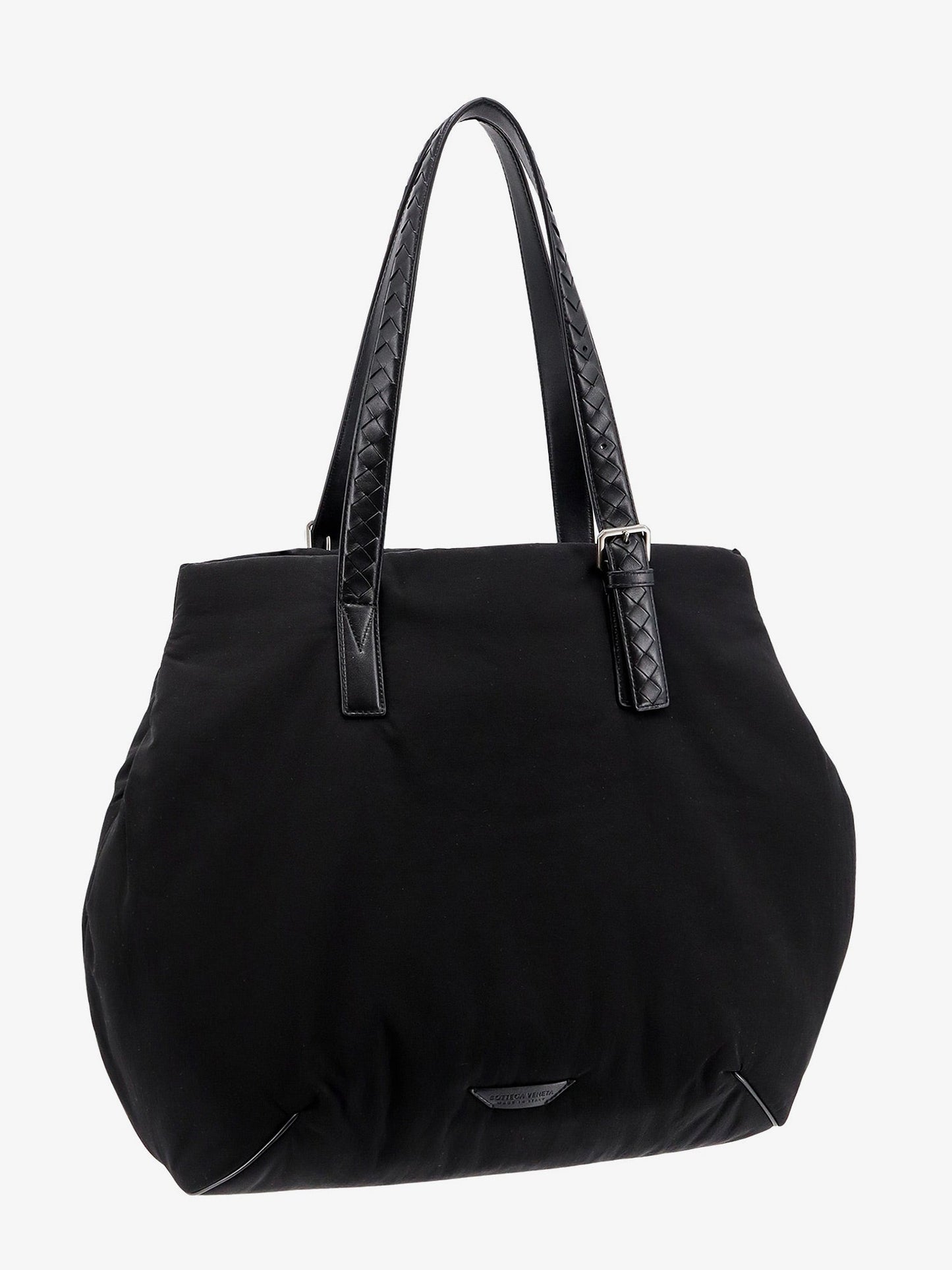 Borsa a spalla in nylon imbottito con patch logo