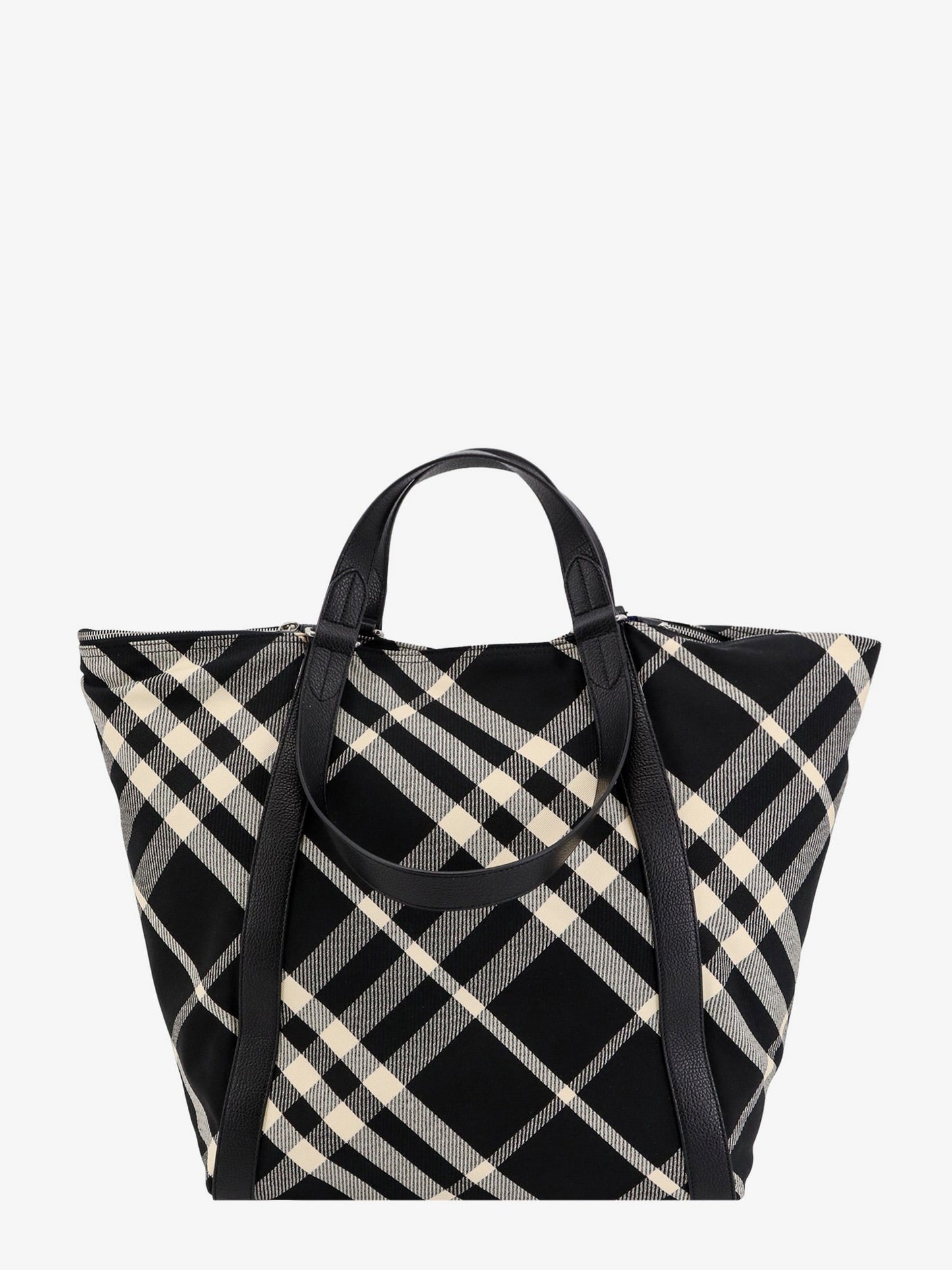 Cotton blend shoulder bag with burberry check motif