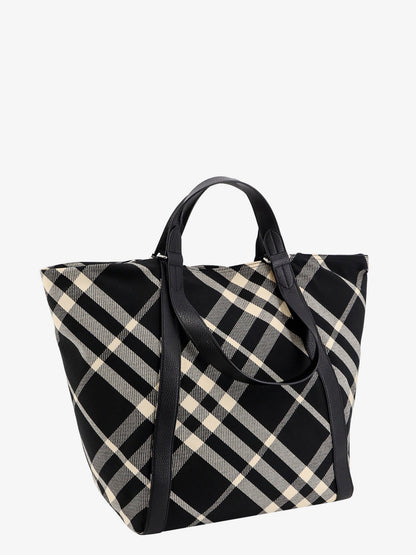 Cotton blend shoulder bag with burberry check motif thumbnail