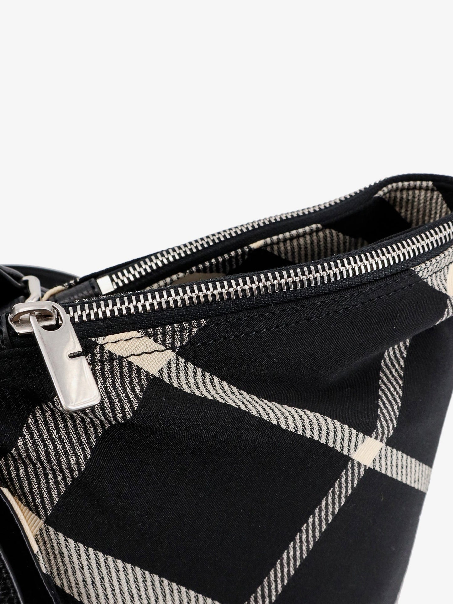 Cotton blend shoulder bag with burberry check motif