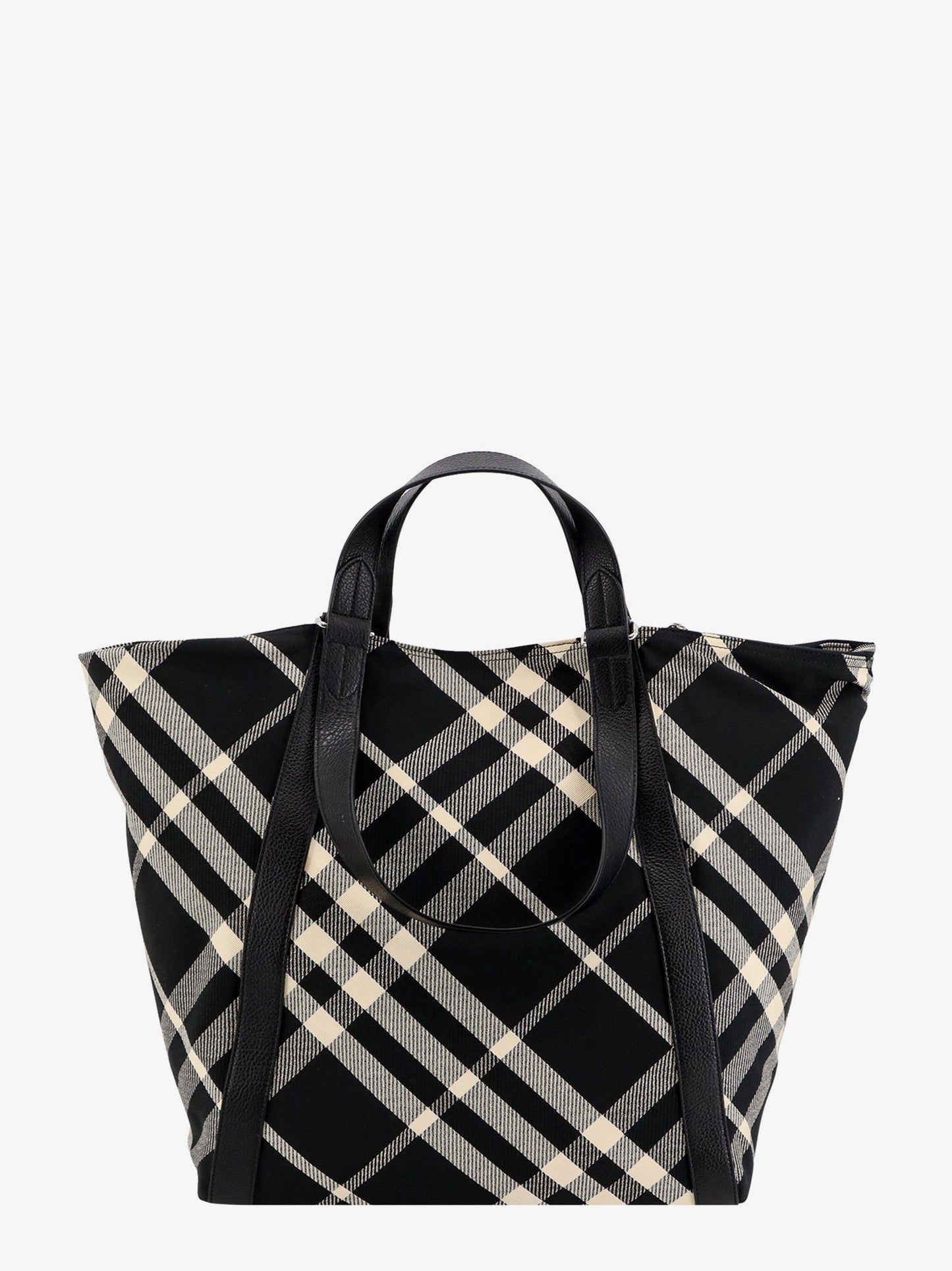 Cotton blend shoulder bag with burberry check motif