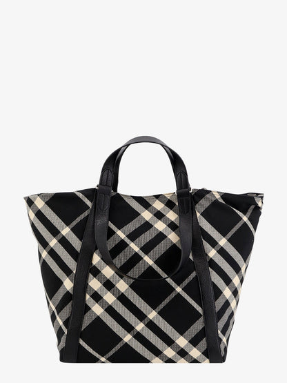 Cotton blend shoulder bag with burberry check motif thumbnail