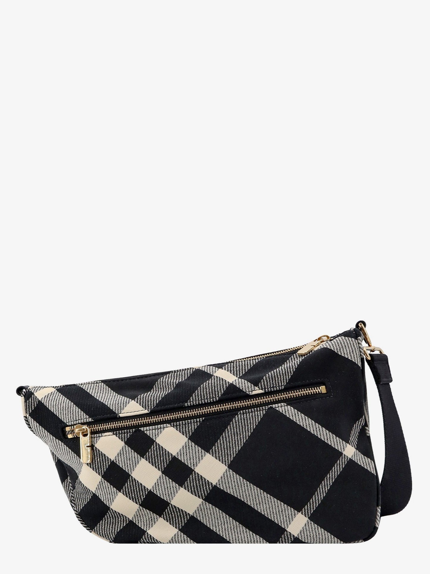 Fabric shoulder bag with burberry check motif