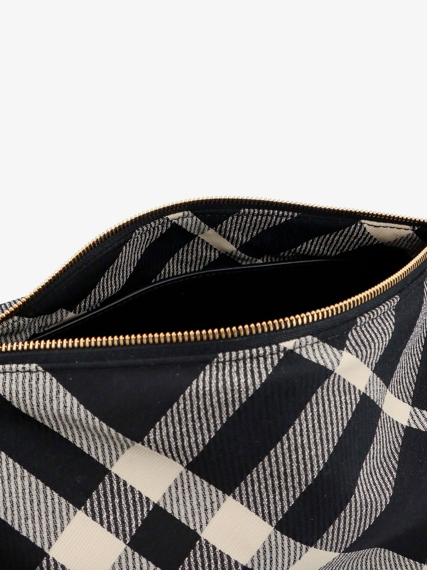 Fabric shoulder bag with burberry check motif