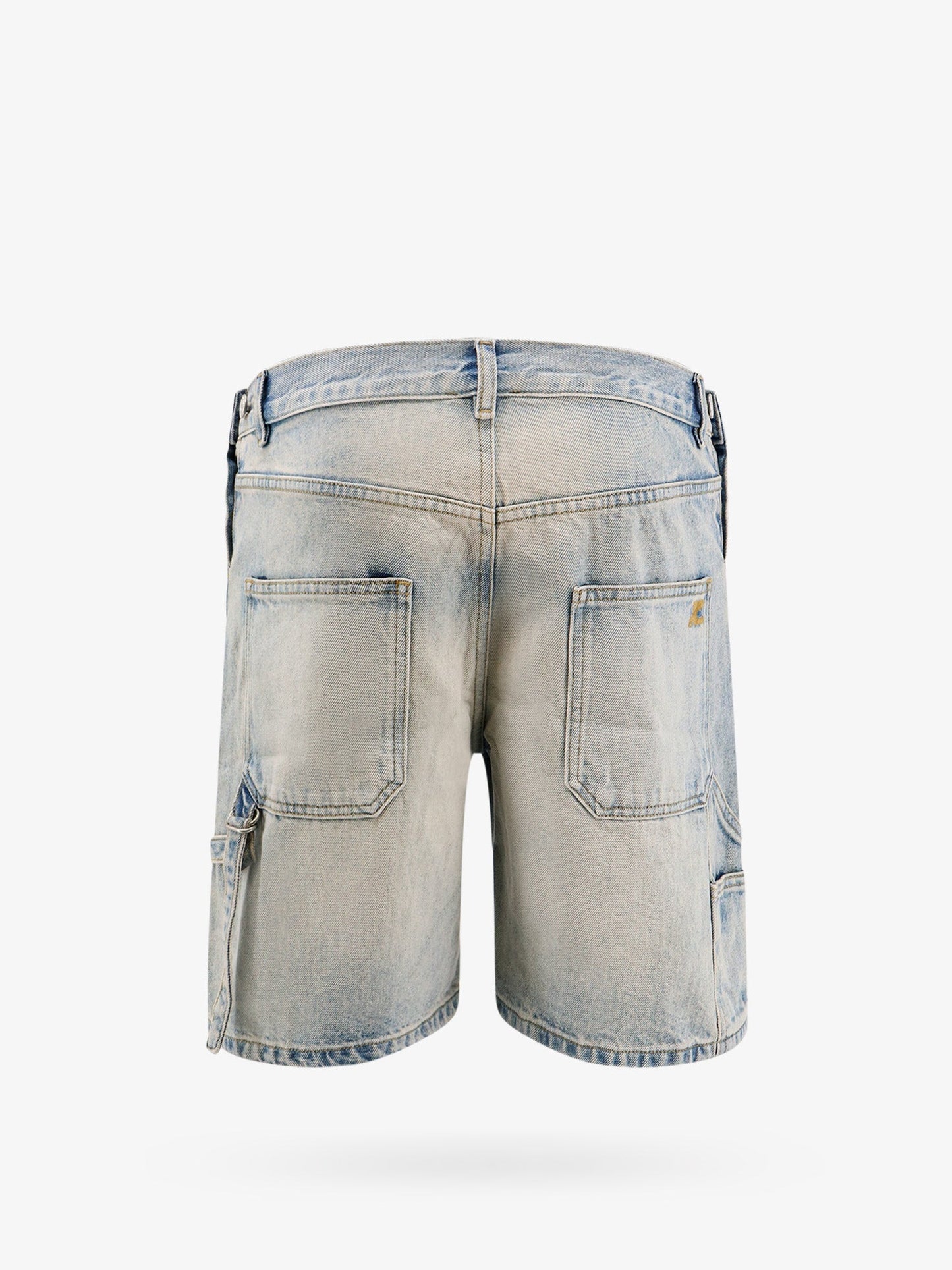 Denim bermuda shorts with embroidered logo