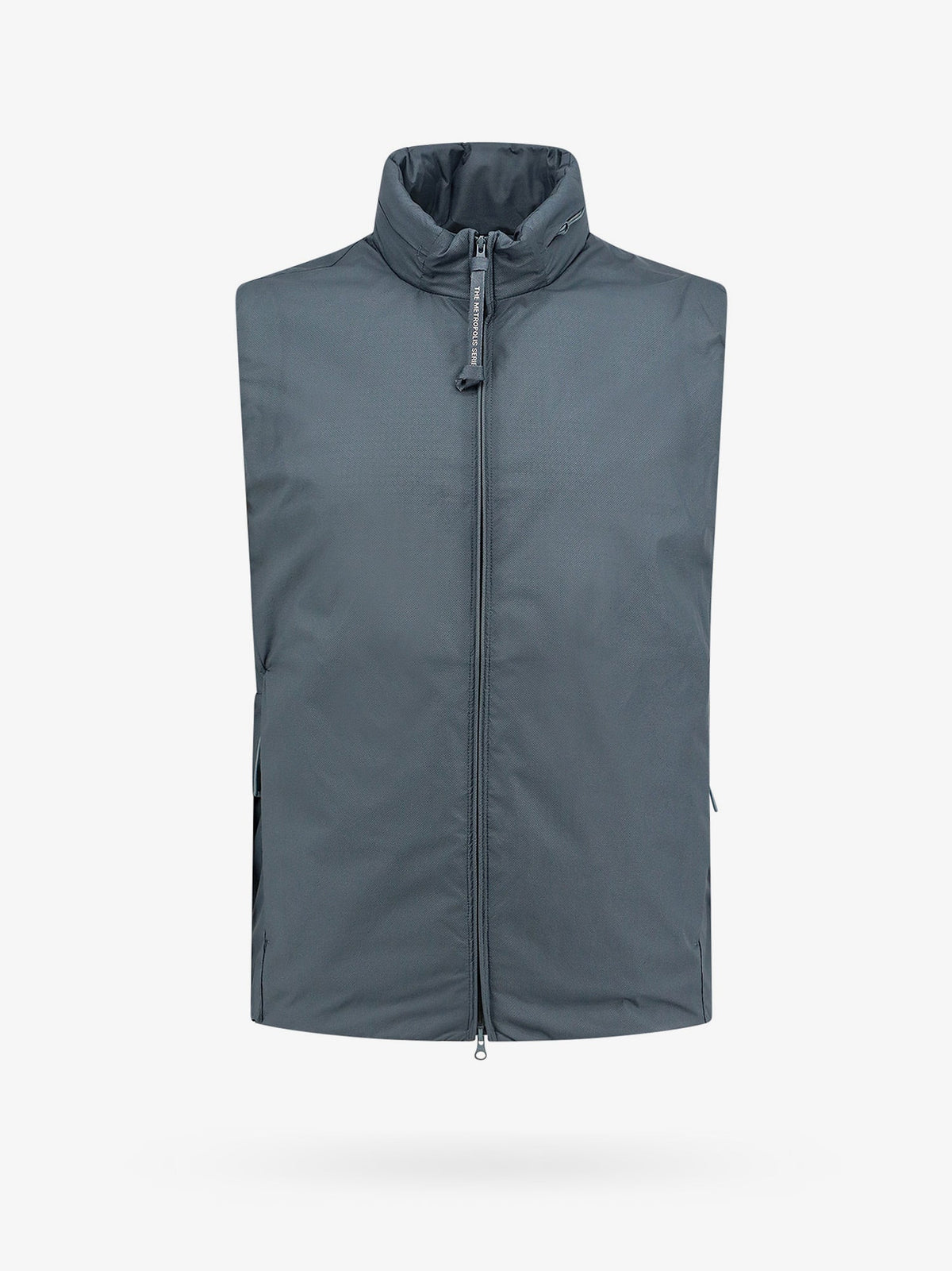 Nylon sleeveless jacket lateral logo print