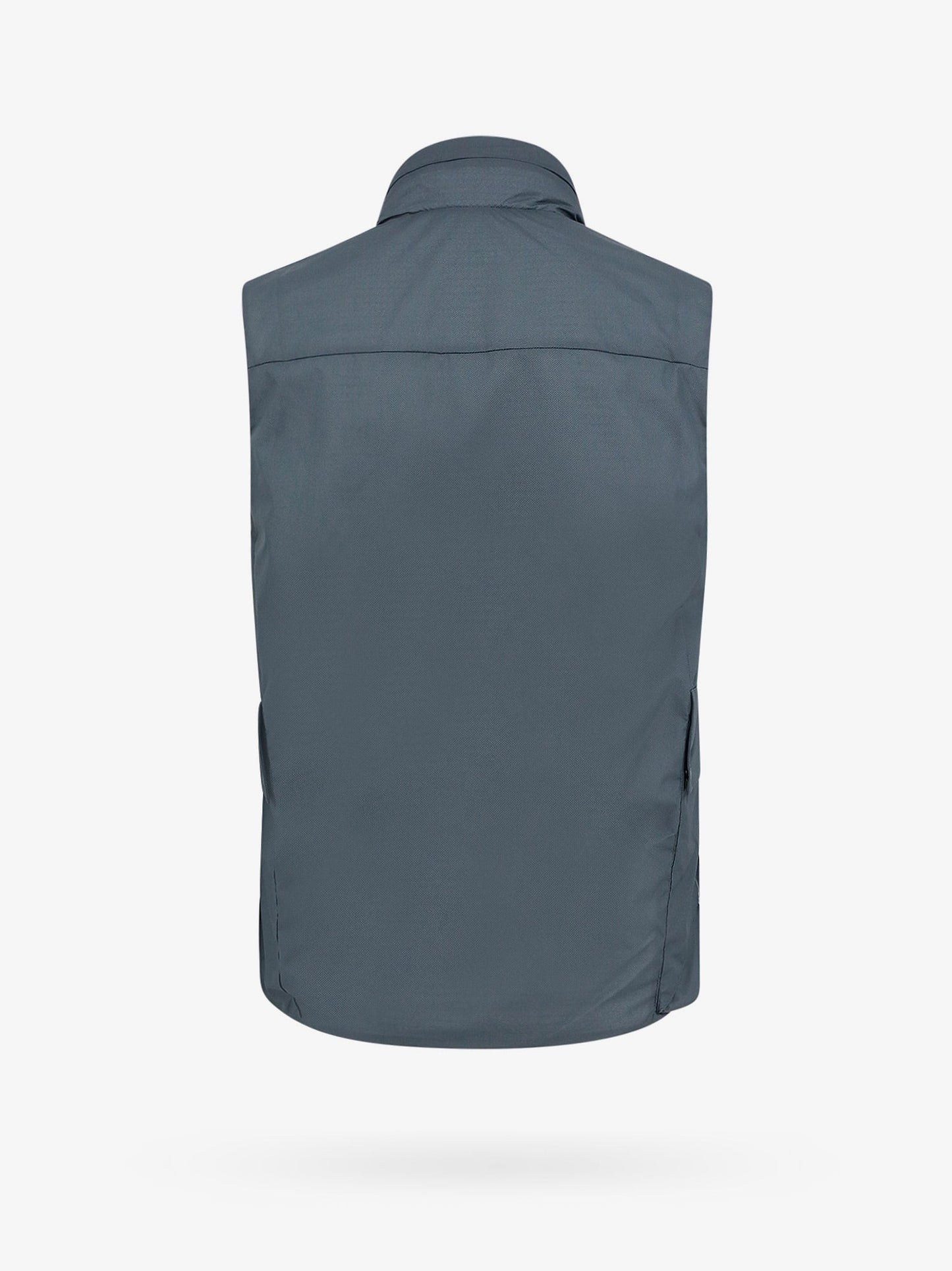 Nylon sleeveless jacket with lateral logo print