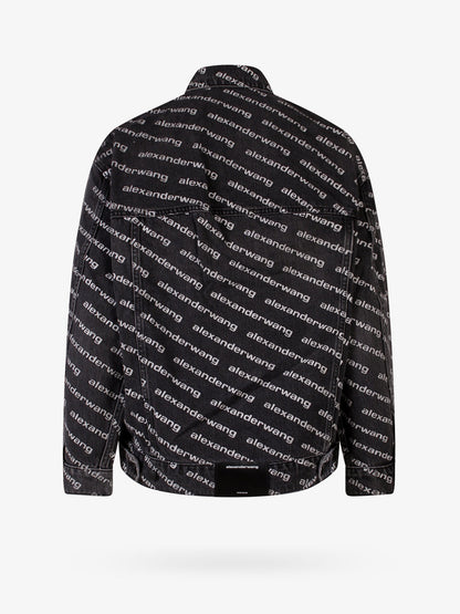 Denim jacket with all-over logo thumbnail