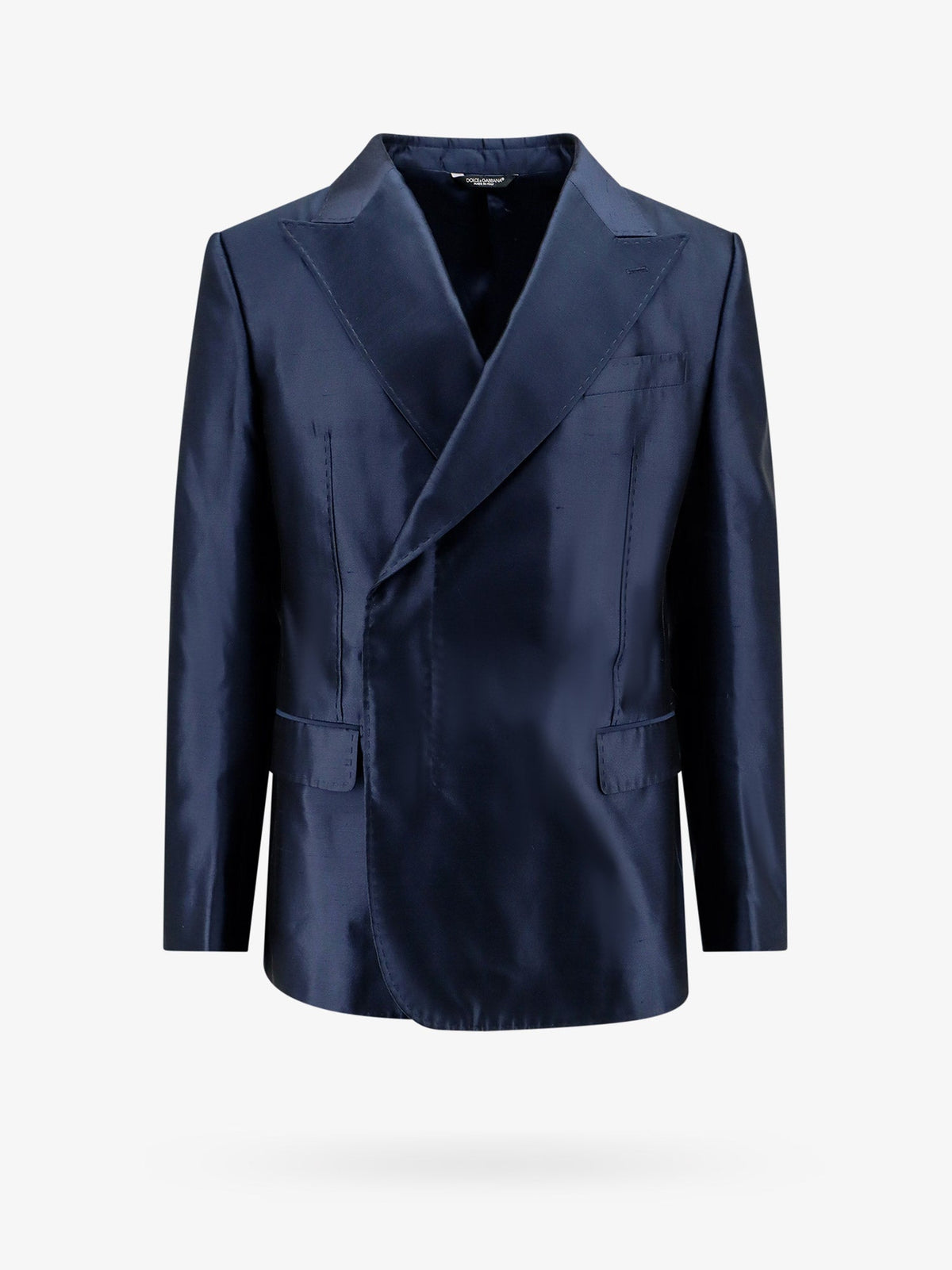 Satin blazer peak lapel