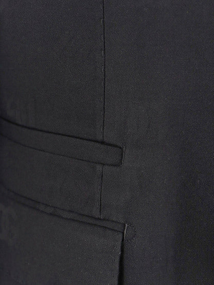 Wool blazer with all-over monogram thumbnail