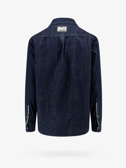 Denim shirt with logoed label thumbnail