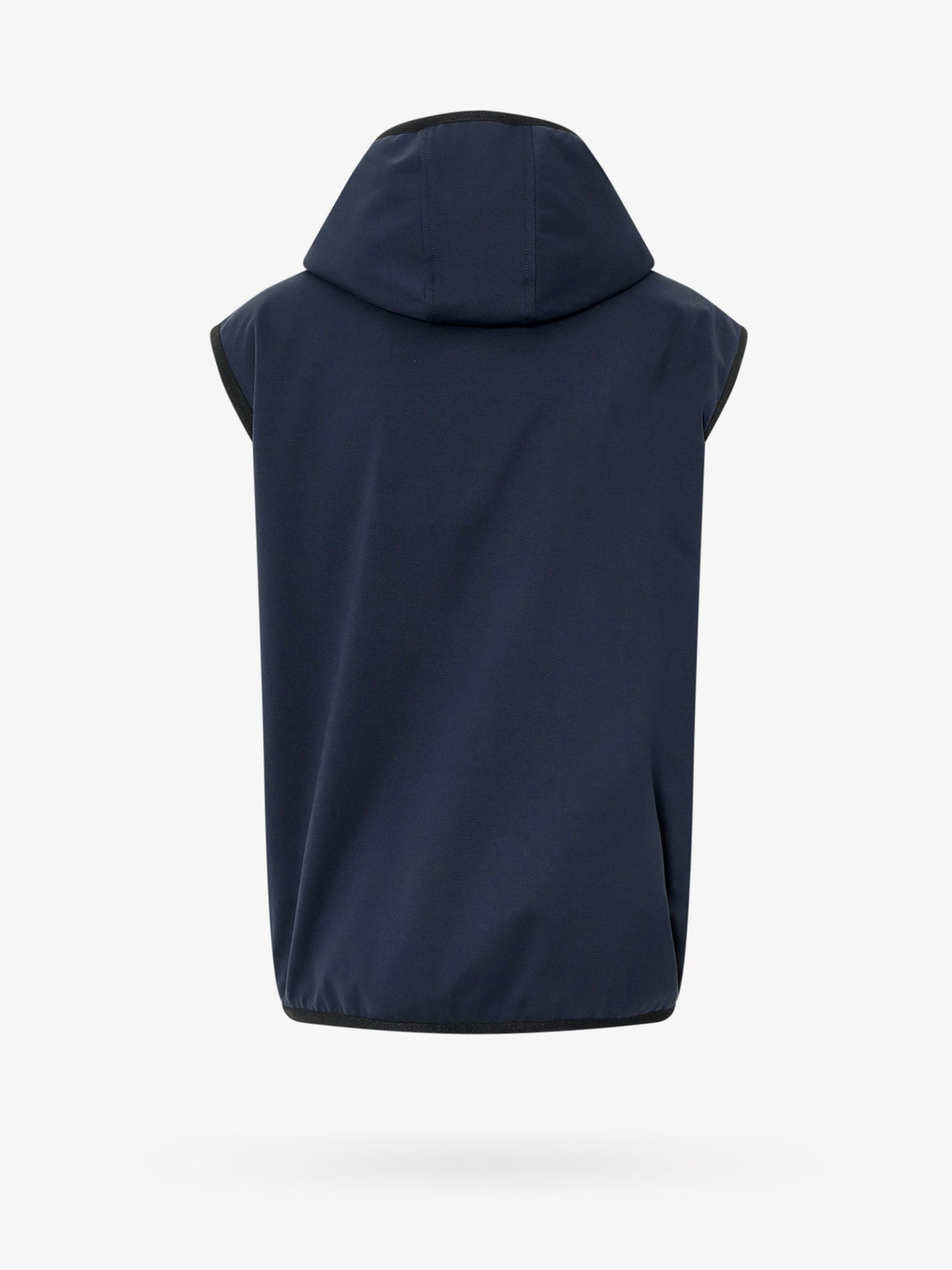 Sleeveless jacket with hood