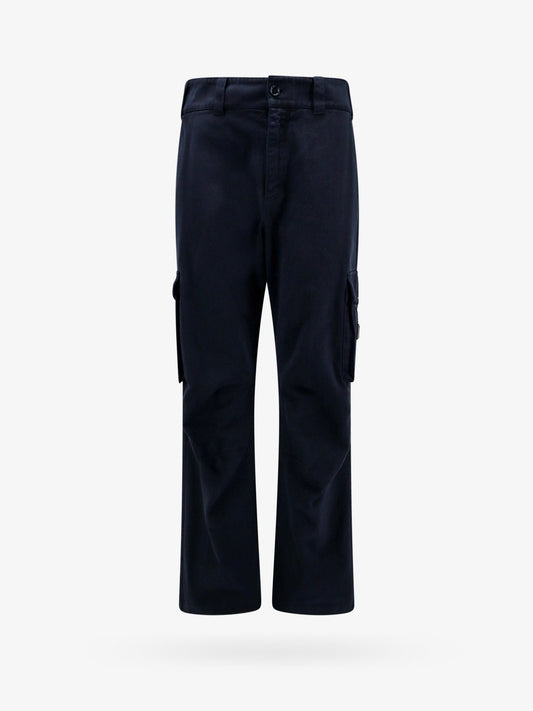 Cotton cargo trouser with metal logo patch
