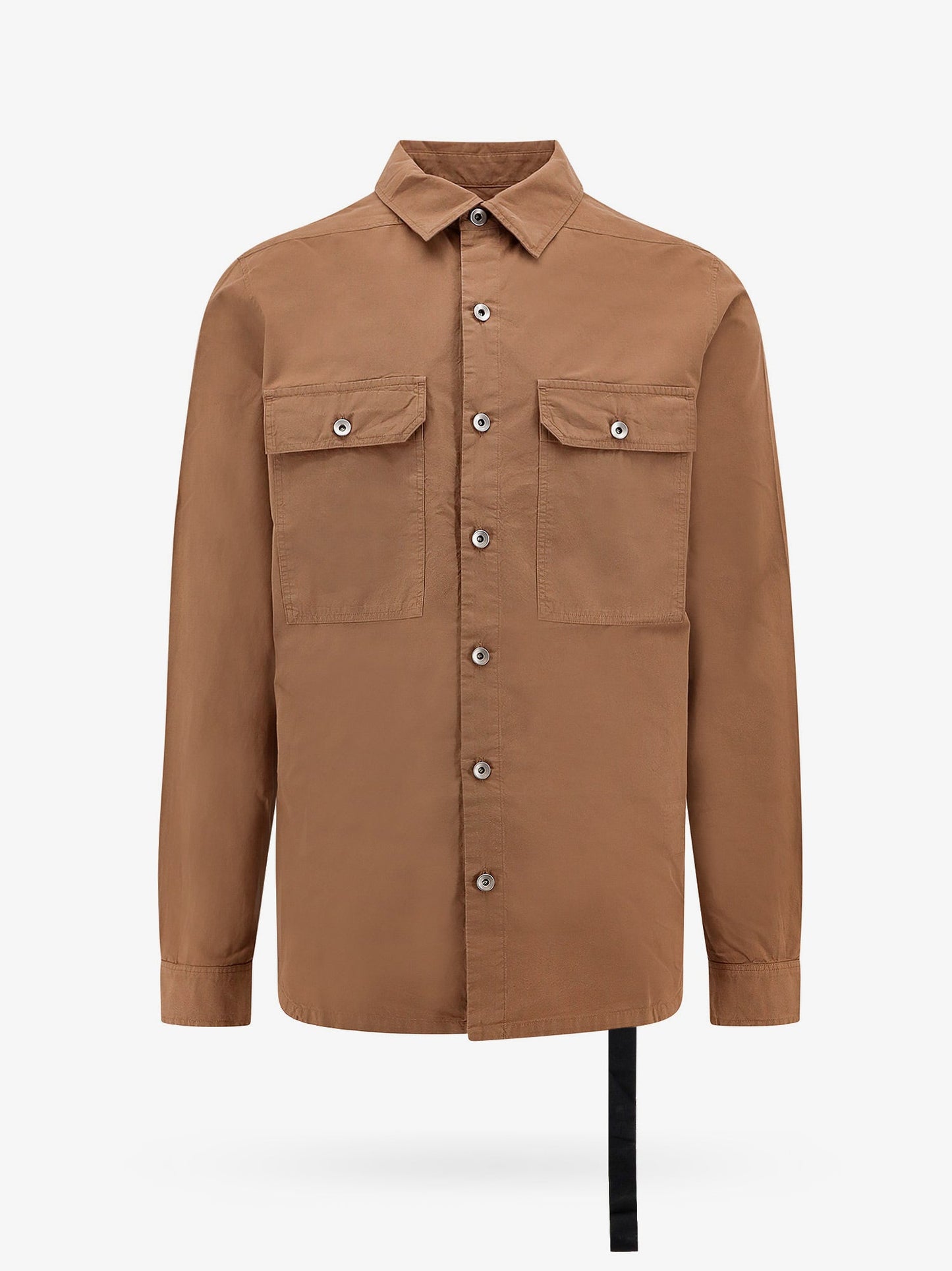 Organic cotton shirt with iconic logoed ribbon