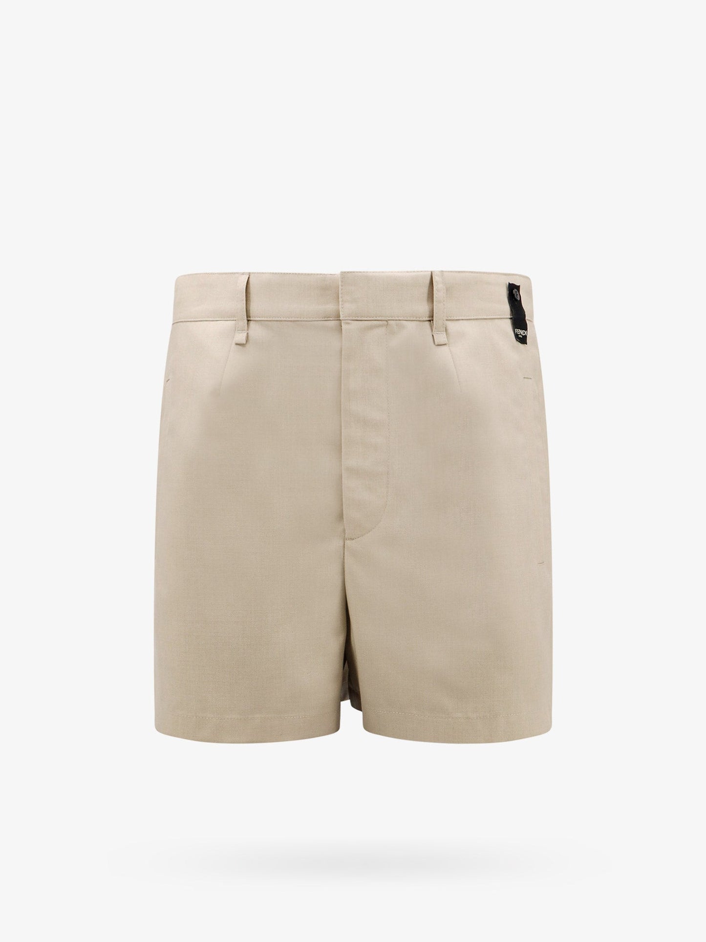 Wool shorts with 'made in fendi' label