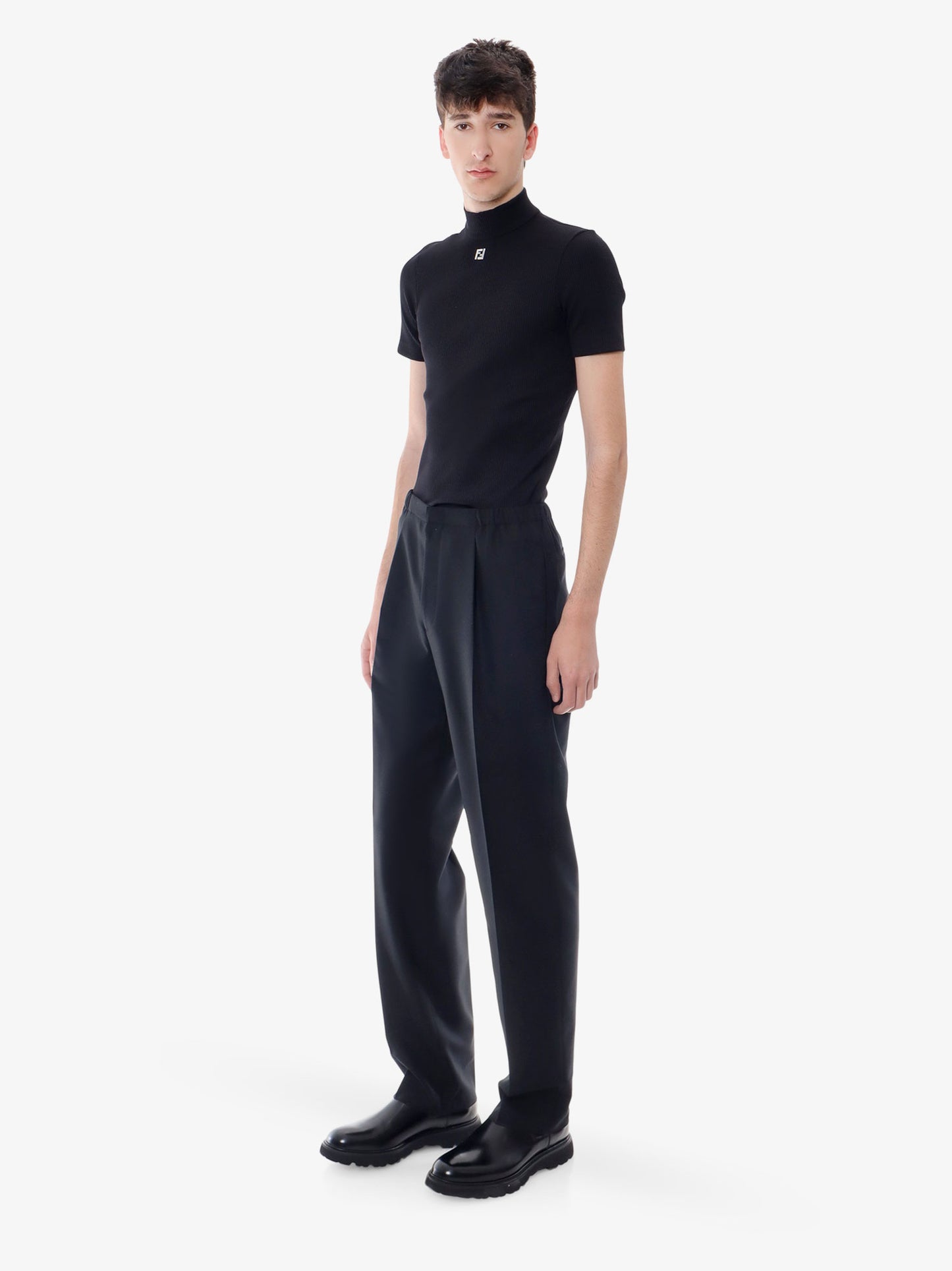 Wool trouser with 'made in fendi' label