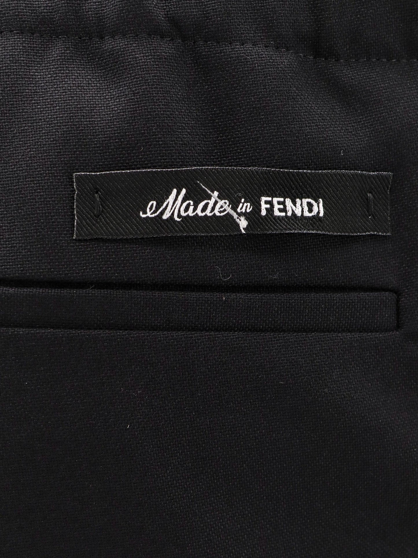 Wool trouser with 'made in fendi' label