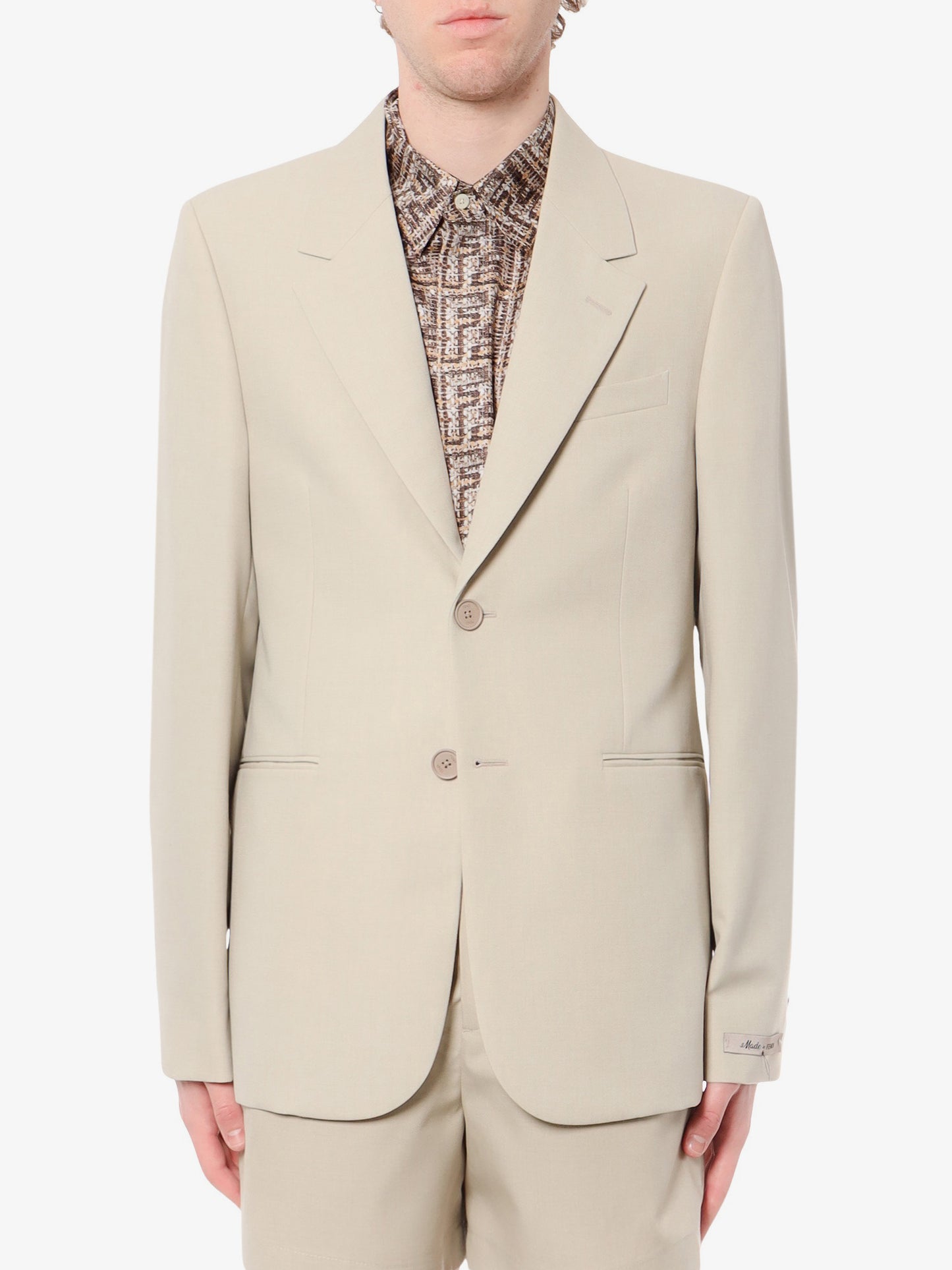 Virgin wool blazer with logoed buttons