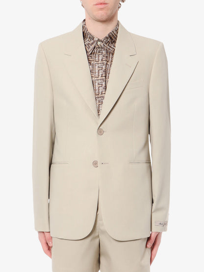 Virgin wool blazer with logoed buttons thumbnail