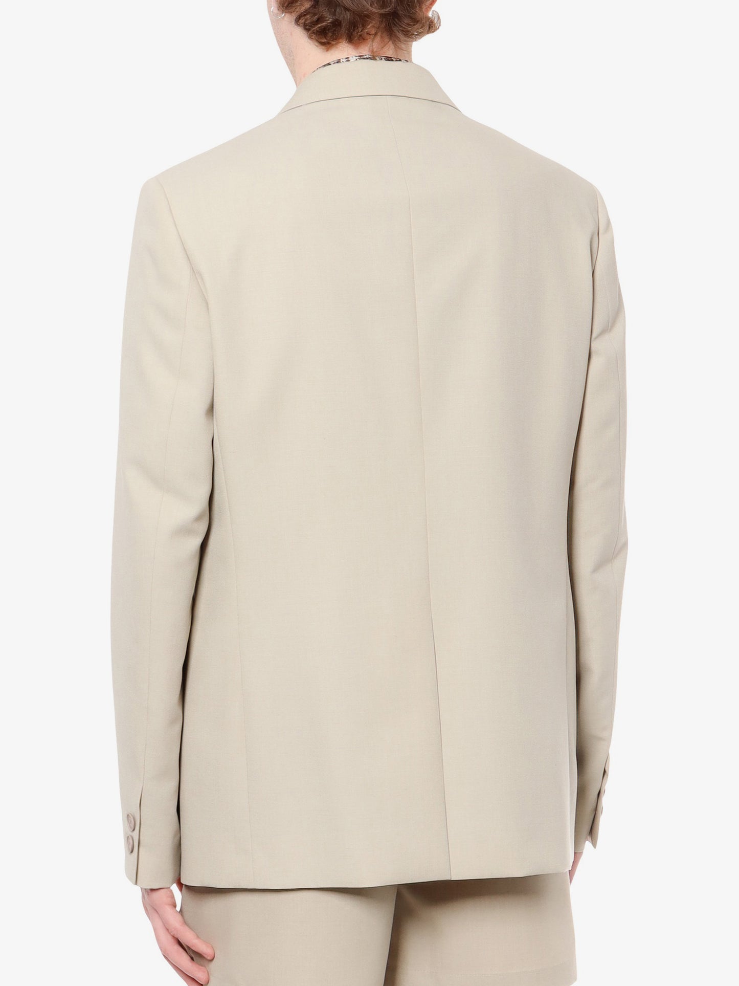 Virgin wool blazer with logoed buttons