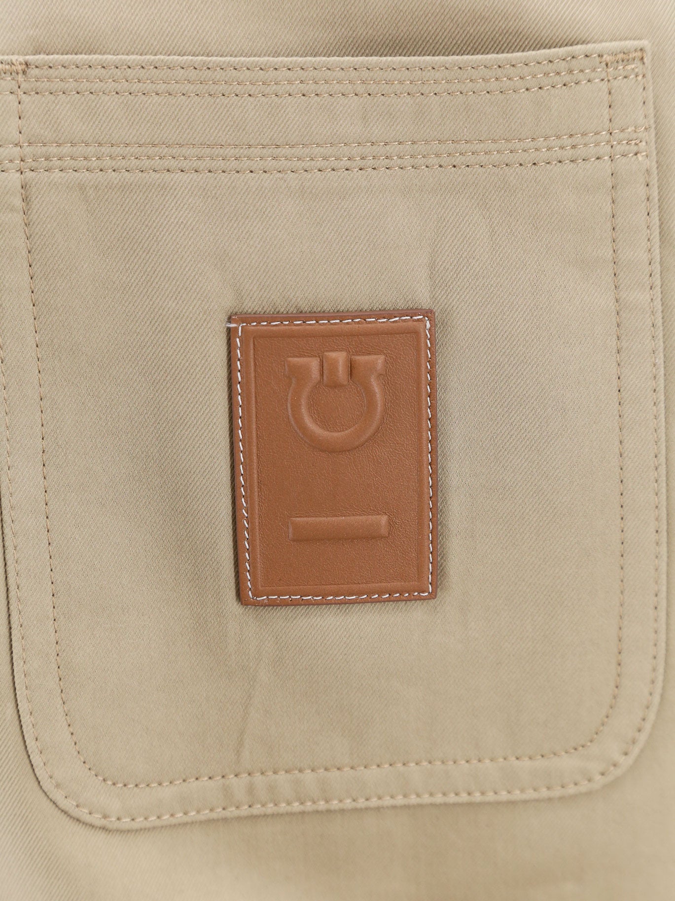 Cotton and viscose jacket with gancini leather patch